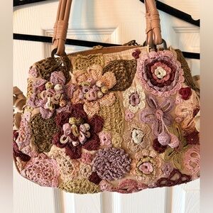 Sarah’s Bag embroidered/ leather handbag